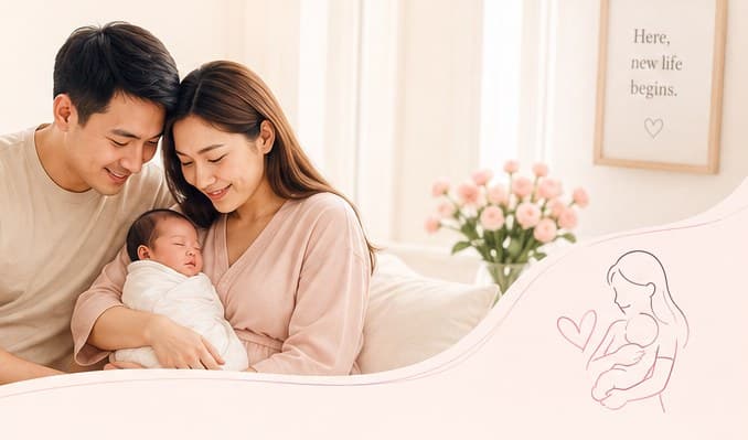Parents cradling their newborn baby — every beginning deserves the best care.